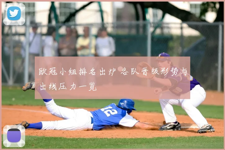欧冠小组排名出炉 各队晋级形势与出线压力一览